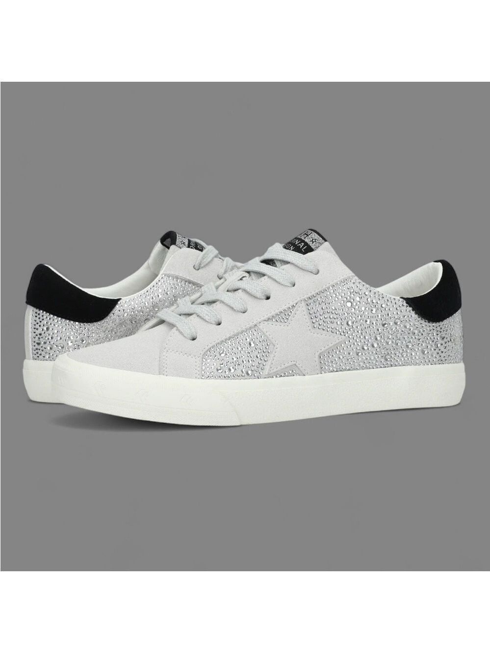 Vintage Havana rhinestone sneaker-size 7.5-grey/silver-brand new - Picture 2 of 15